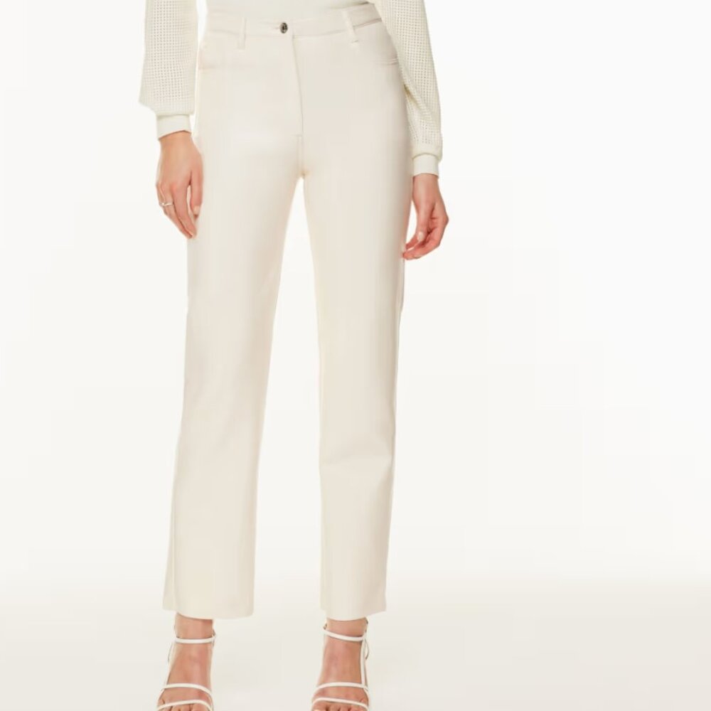 WILFRED The Melina™ Pant High-Waisted Vegan Leather Pants, Birch, Size 14